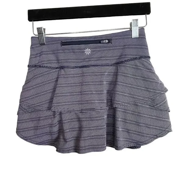 Athleta Tiered Mini Tennis Skirt – Size XS – Blue Striped - Picture 3 of 7